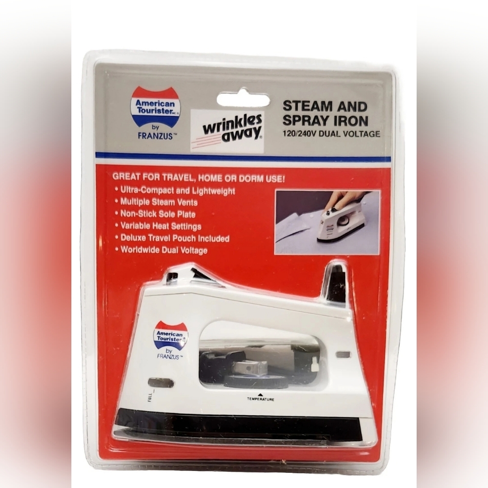 American Tourister 90's Dual Voltage Steam Iron Vintage New/ Sealed